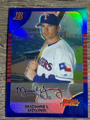 2005 Bowman Chrome #53 Michael Young Blue Refractors #/150