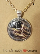 Charlie Kirk, #1 "American Flag",Necklace (1" Pendant On 18" Silver Chain)