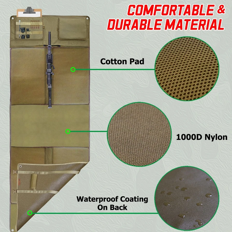 Alfombra de tiro portátil táctica propensa acolchada enrollable almohadilla impermeable campo de caza Foto 3 de 4