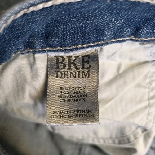 Jeans bootleg BKE Jake 36x29 uomo blu lavaggio medio denim gamba dritta baffi - Foto 4 di 6
