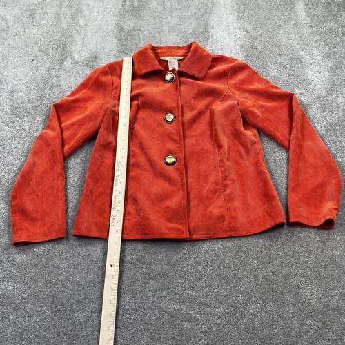 Vintage Requirements Front Button Corduroy Basic Jacket Women's Size S Orange - Picture 5 of 10