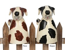 Zaunhocker Hunde Paco und Beppo Höhe ca.18 cm Zaunfigur aus Metall