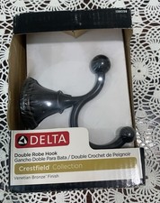 Delta Crestfield Double Bathroom Towel Robe Hook in Venetian Bronze