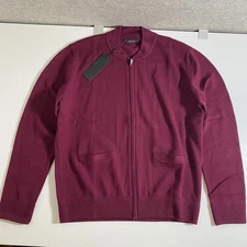 nwt - $350 Greyson Golf SAGAPONACK FULL-ZIP WOOL SWEATER Hawkeye- sz MEDIUM