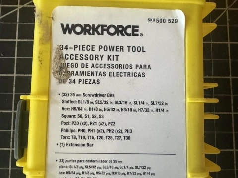 Lote de 3 conjuntos de bits – Dewalt 21 peças, conjunto inicial de 5 peças e kit de acessórios Workforce 34 peças - Imagem 3 de 4