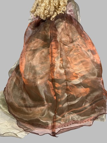 Victorian-Style Porcelain Collector Doll – 30” – Curly Blonde Hair & Layered Gow - Picture 10 of 12