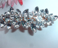 WHITE CRYSTAL FLORAL HAIR BARRETTE NEW W TAG