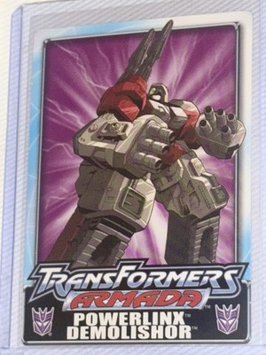 Transformers Armada Powerlinx DEMOLISHOR Sticker Trading Card Hasbro 2003 RARE