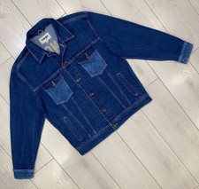 Rare Wrangler Men's Jeans Shirt Denim Trucker Workwear Button Jacket Size M Blue