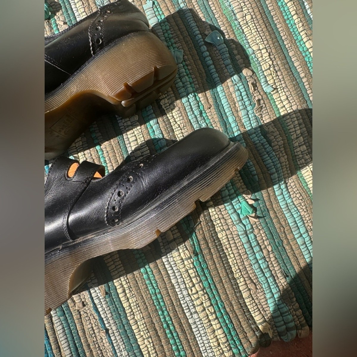 90s Vintage Made in England Doc Martens Black Mary Jane Shoes Sz