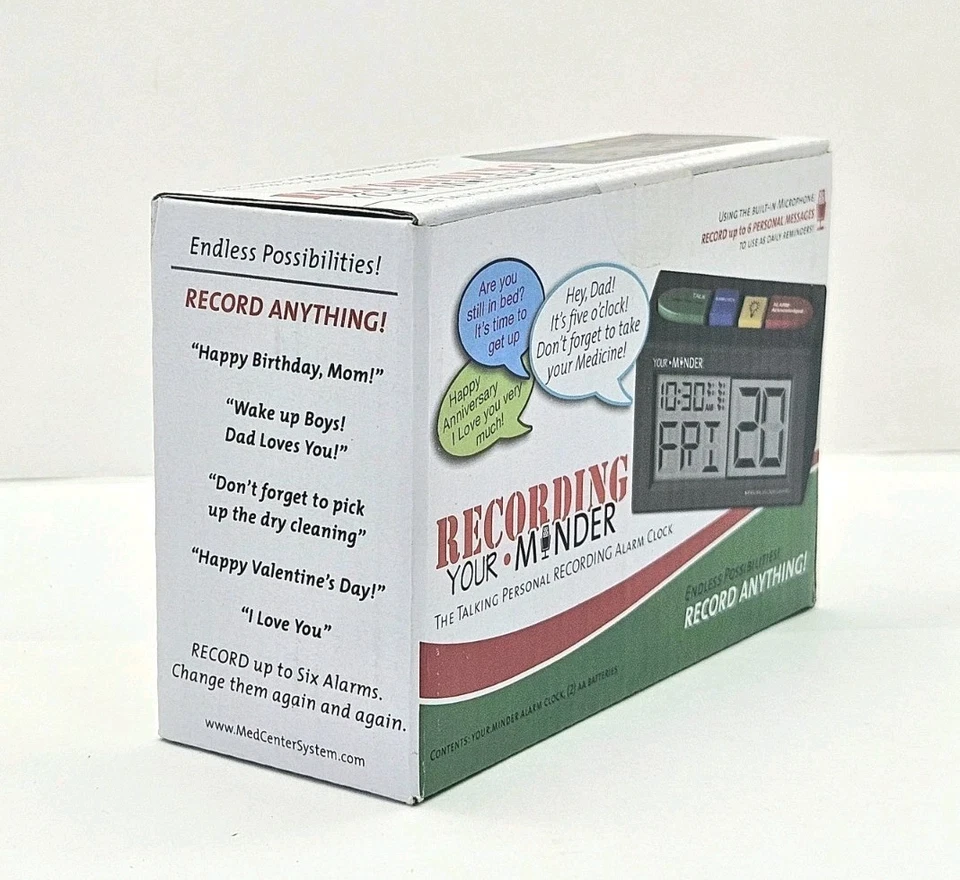 ⏰ Your • M!nder Talking Personal Recording Alarm Clock | Record 6 Custom Alarms - Image 2 of 3