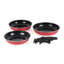 Russell Hobbs Riviera 3-Piece Frying Pan Set –  Non-Stick Smart Clip, PFAS-Free