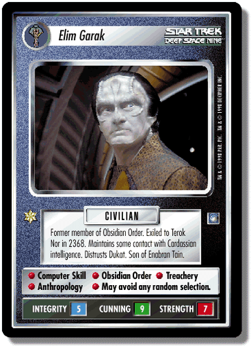 Elim Garak - Deep Space 9 - Star Trek CCG 1E - Bild 1 von 6