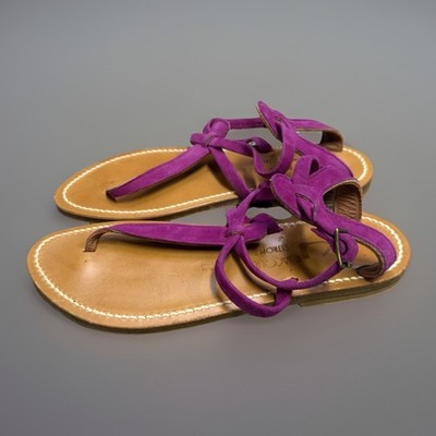 K Jacques St Tropez Buffon Sandals Women s 7 EU 37 Pink Leather T Strap