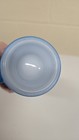 Vintage Milk Glass Anchor Hocking Blue Irish Coffee Mug Pedestal — photo 2