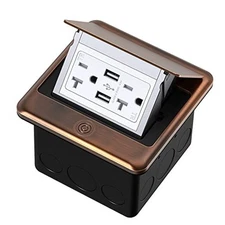  4.8A USB Chargers Pop Up Floor Waterproof Electrical Outlet USB Outlet Bronze
