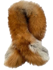 VTG 1940s-50s FOX FUR COLLAR HUGE SILVER TIP RED FOX FUR Stole NOT Made in CHINA