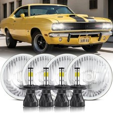 4pc For 62-1974 Cadillac Deville Eldorado 5.75 5-34 Round Led Headlights H5006