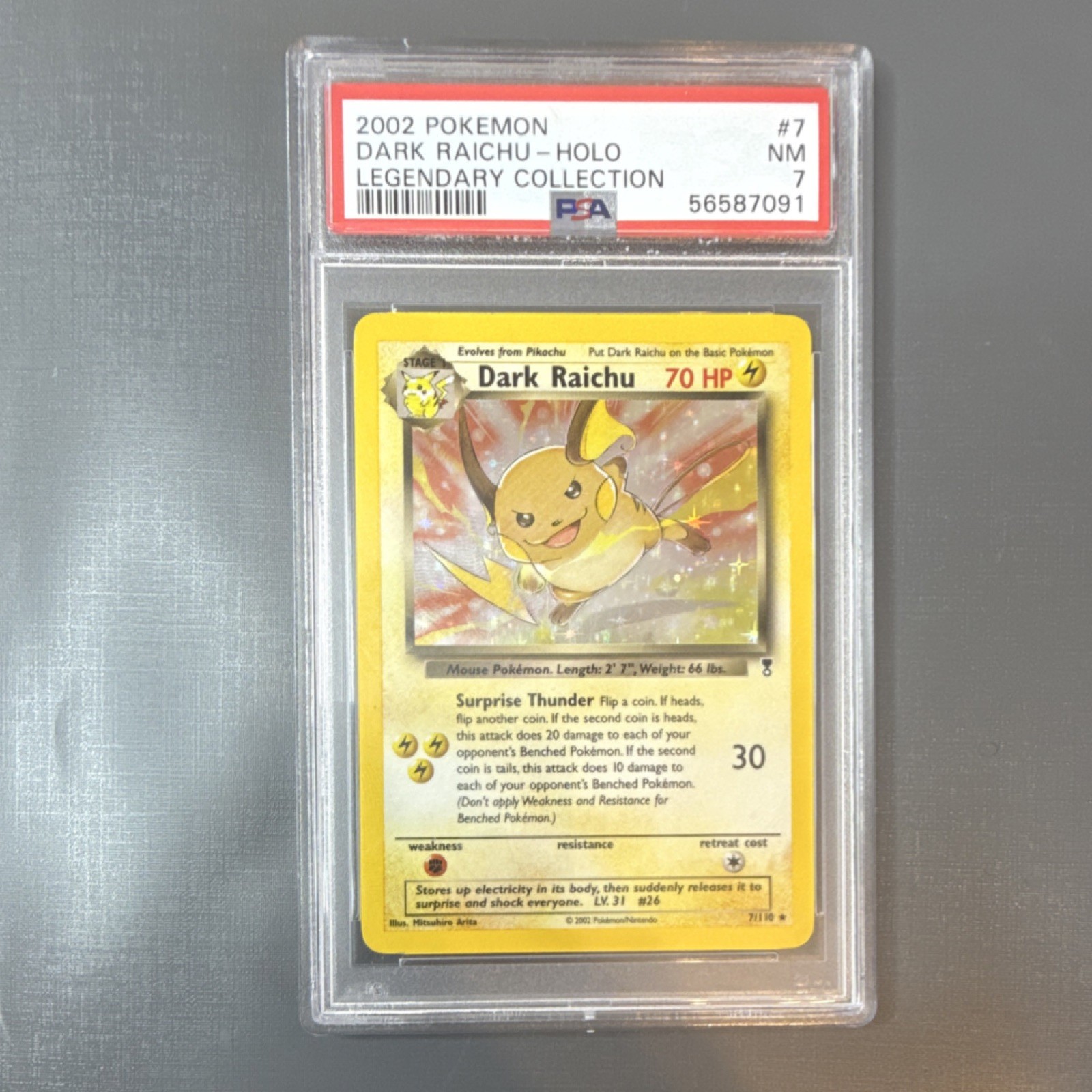 Pokemon Legendary Collection Dark Raichu 7/110 Holo Rare PSA 7