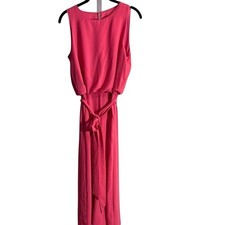 Vince Camuto Dress Size 8 Pink Sleeveless Maxi Tie Waist Party