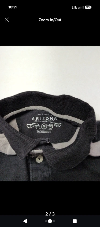 Polo de manga larga Arizona negro y gris talla mediana para niños. Foto 2 de 3