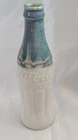Vintage Pottery coca-cola bottle blue and white 7" tall Vase Glazed
