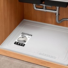 Under Sink Mat 22" X 19", Waterproof Silicone Under Sink Mats for Kitchen, Anti-