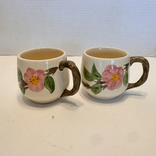 Set 2 Franciscan Desert Rose Small Coffee Tea Mug 3" Made in England 1979-84 Vtg