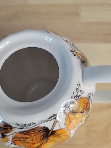 Tetera de porcelana imperial LOMONOSOV hecha en San Petersburgo Rusia hojas naranjas - Imagen 15 de 19