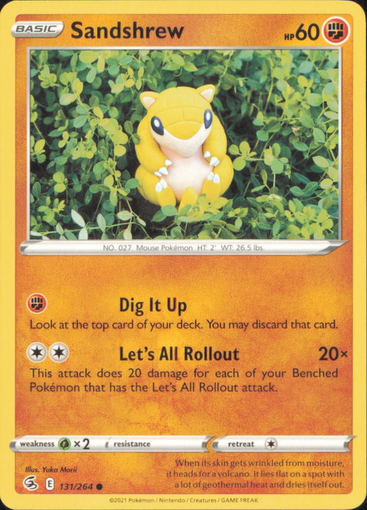 SANDSHREW 131/264 COMMON FUSION STRIKE POKEMON NEAR MINT
