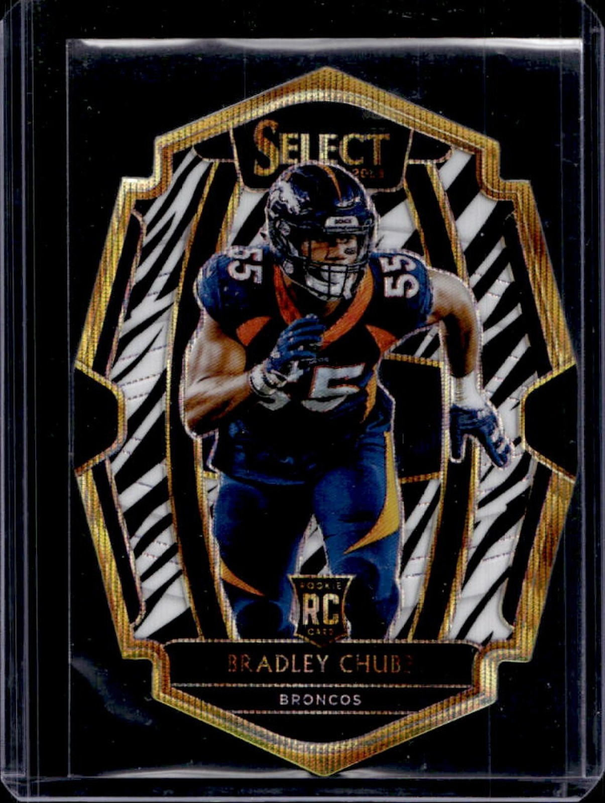 2018 Panini Select Bradley Chubb RC Die Cut Zebra Prizm SSP Premier Level #178