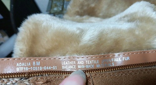 Woman's Baretraps Suede Leather Faux Fur Lined Boots Alidia 8M Brown P7 - Foto 6 di 6