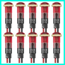 10PCS Small 110V LED Indicator Light, 8mm 5/16" Waterproof Low Power Pilot L...