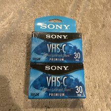 VHS-C SONY Premium Blank 30 Minute Camcorder Video Tapes 2-Pack Sealed TC-30VHGL