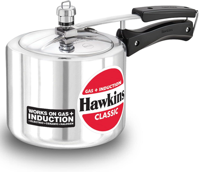 #ad Aluminium Classic 3 Litre Pressure Cooker 3.2 Quarts Silver Ideal for 3 4 Per $97.95