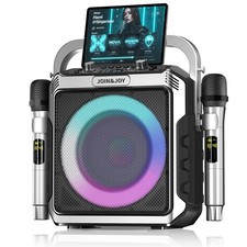 Portable Karaoke Machine, with Wireless Microphones, Bluetooth Party Speaker ...