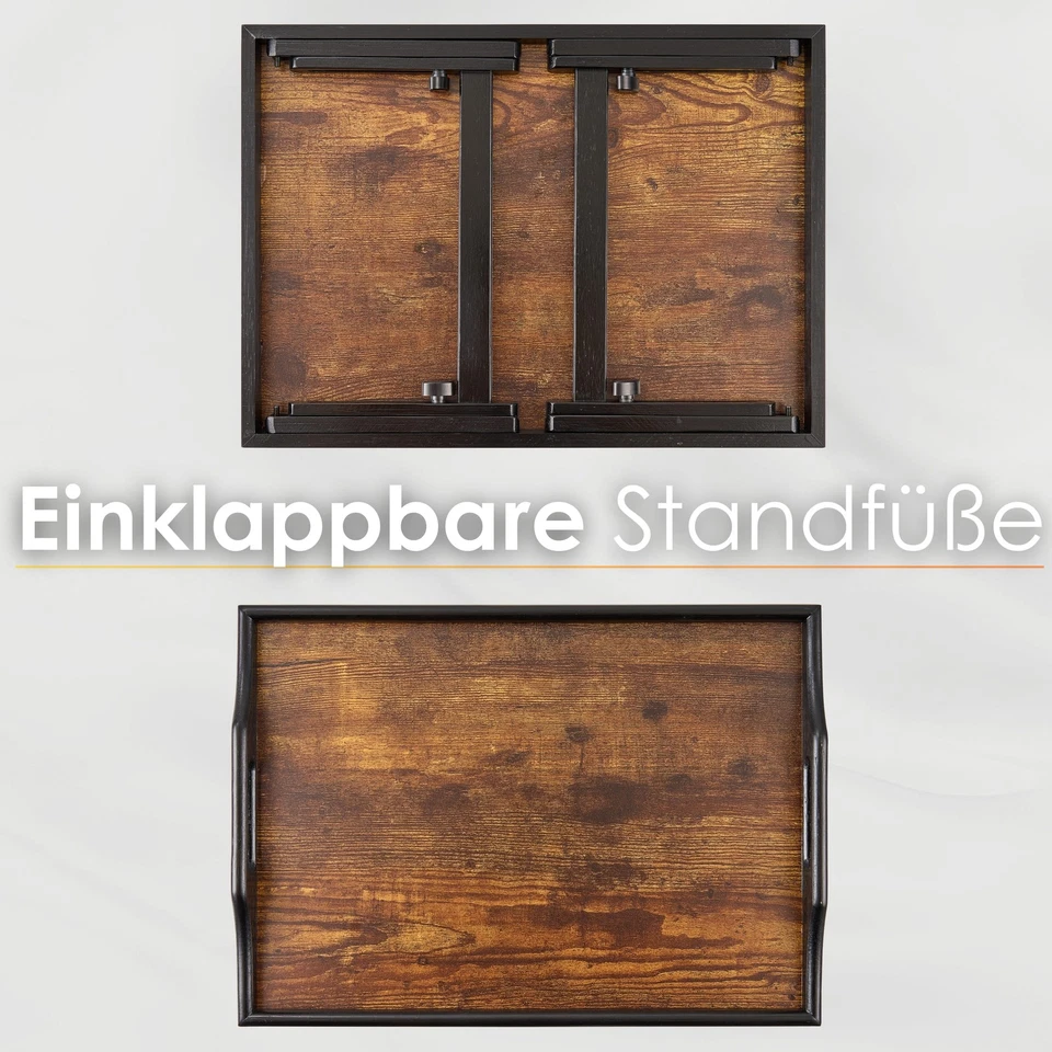 Klappbares Bambus Tablett höhenverstellbar für Bett und Sofa Frühstückstisch - Bild 4 von 4