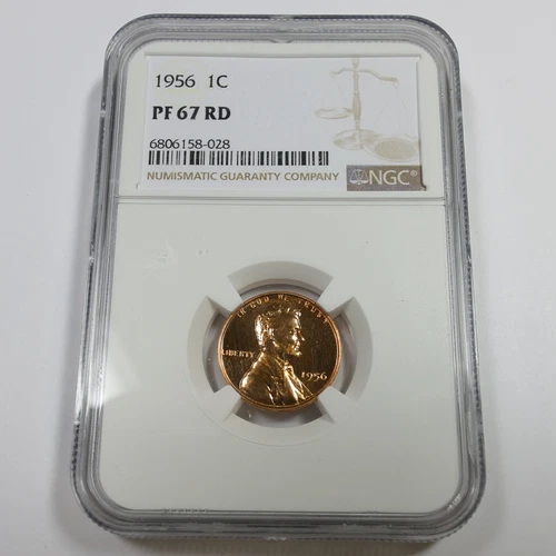 1956 P NGC PF67 RD RED - Lincoln Wheat Penny Cent 1c US Coin #58712A