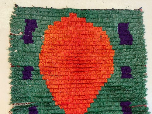 Moroccan Area Rug,Vintage Boho Rug,Green Mid Century Rug,Handmade Runner 2x7'5 - Picture 6 of 13