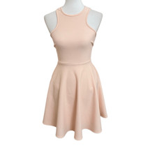 Lulus Fit & Flare Racerback Sleeveless Dress Peach Textured Size XS