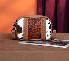 Montana West Tooled Crossbody Small Bag Cow P...