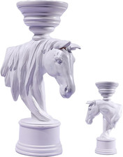 Horse Candle Holder 12 Inch &ndash; Rustic Equestrian Stallion Figurine for Farmhouse