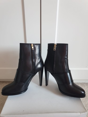 BNIB Burberry Portesham Black Buckle 110mm Platform Ankle Boots Heeled UK 7 EU40 - Picture 7 of 17