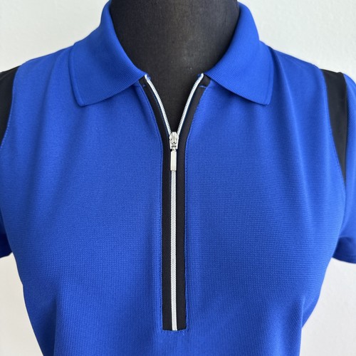 Neu ohne Etikett EP Pro Damen-Golf-Poloshirt blau schwarz Tour Tech Small - Bild 3 von 9