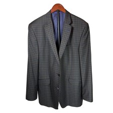 Ted Baker London Endurance 100 Wool Plaid Blazer Mens 46 R Brown Suit Jacket
