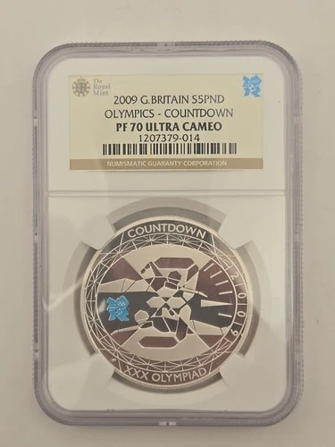 2009 Great Britain S5£ Olympics Countdown NGC PF70 Ultra Cameo