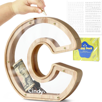 Spardose Kinder Holz Buchstaben Spardose (C)
