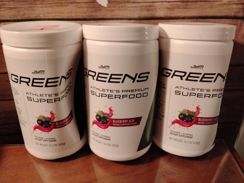 Jym Greens Superfood Organic Powder Lot Of 3 Smoothie Boost Blueberry Acai