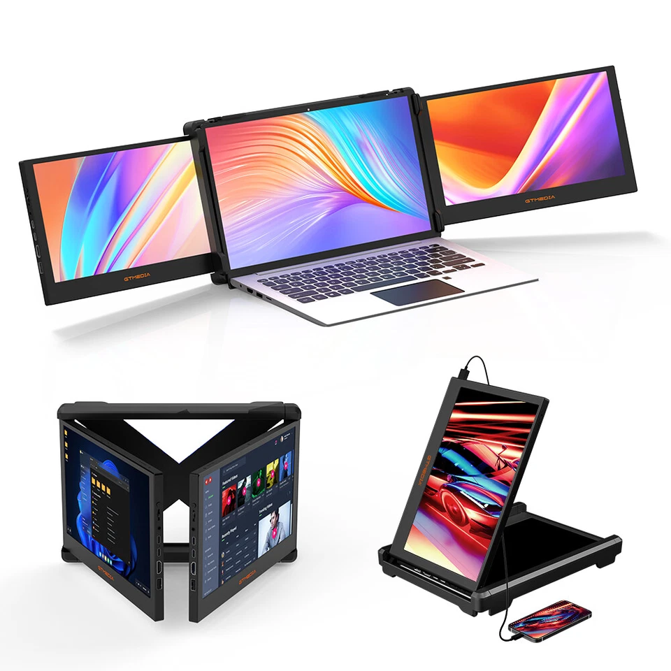 Dualer Triple Tragbarer Monitor Extender Monitor Bildschirm für Laptop 13-17,3'' - Bild 2 von 4