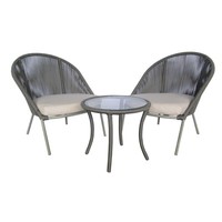 Sitzgruppe GartenmöBel TerrassenmöBel BalkonmöBel In Schwarz / Grau